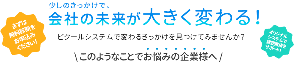 ビクールシステムは課題に合わせたぬくもりのあるシステムをご提案します！